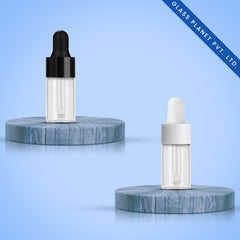 10ML Clear Borosilicate Glass Bottle with Black and White Glossy Dropper