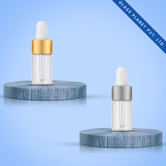 10ML Clear Borosilicate glass Bottle Golden Matt or Silver Matt Dropper