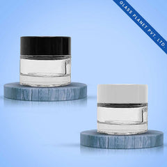 100GM Clear Glass Jar Imported with Black and White Cap