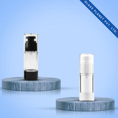 15ml Black & White Airless Bottle with Lotion Cream Pump