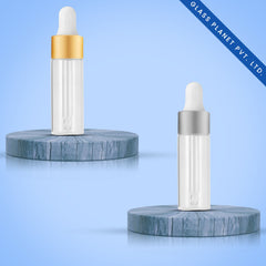 15ML Clear Borosilicate glass Bottle Golden Matt or Silver Matt Dropper