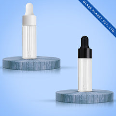 15ML Clear Borosilicate Glass Bottle with Black and White Glossy Dropper