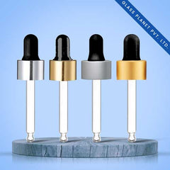 20mm Golden and Silver Dropper with Black Rubber Teat