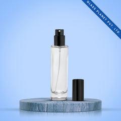 30 Ml Tall Perfume Glass Bottle + Black Pump + Black Cap + Crimping Tool