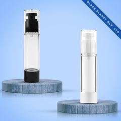 50ml Black & White Airless Bottle with Lotion Cream Pump