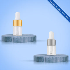 5ML Clear Borosilicate glass Bottle Golden Matt or Silver Matt Dropper