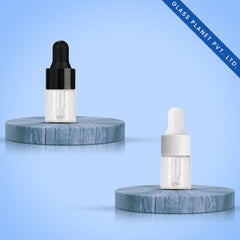 5ML Clear Borosilicate Glass Bottle with Black and White Glossy Dropper