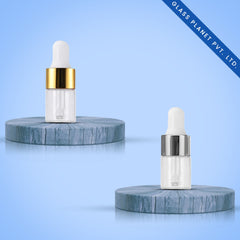 5ML Clear Borosilicate glass Bottle with Golden or Silver Glossy Dropper