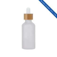 30 ml Clear Frosted Wooden Glass Dropper Bottles With 18mm Neck