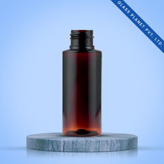 100ML Sleek Amber Transparent Cosmetic Plastic Bottle 24mm