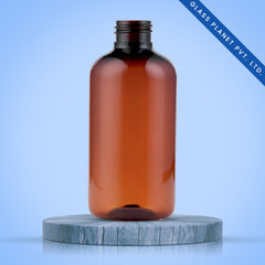 300ML Boston Amber Transparent Plastic Bottle 24mm