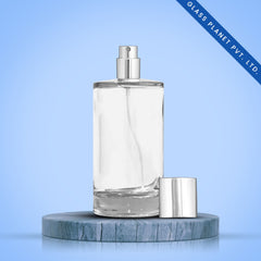 100 ml Liril Perfume Glass Bottle + Silver Pump + Silver Plastic Cap + Crimping Tool