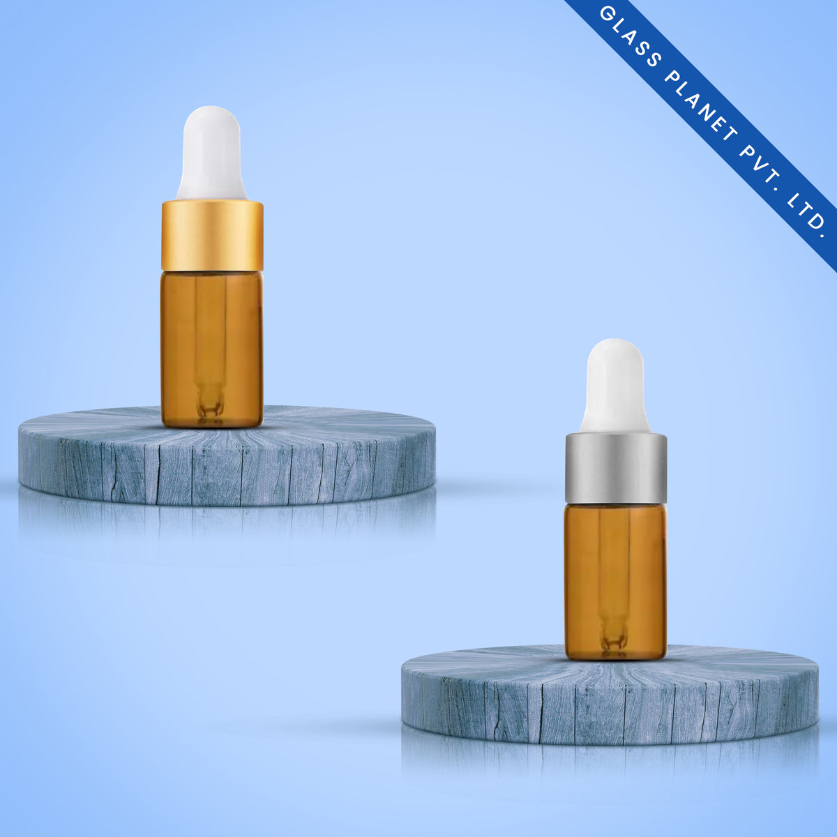 10ML Amber Borosilicate glass Bottle Golden Matt or Silver Matt Dropper