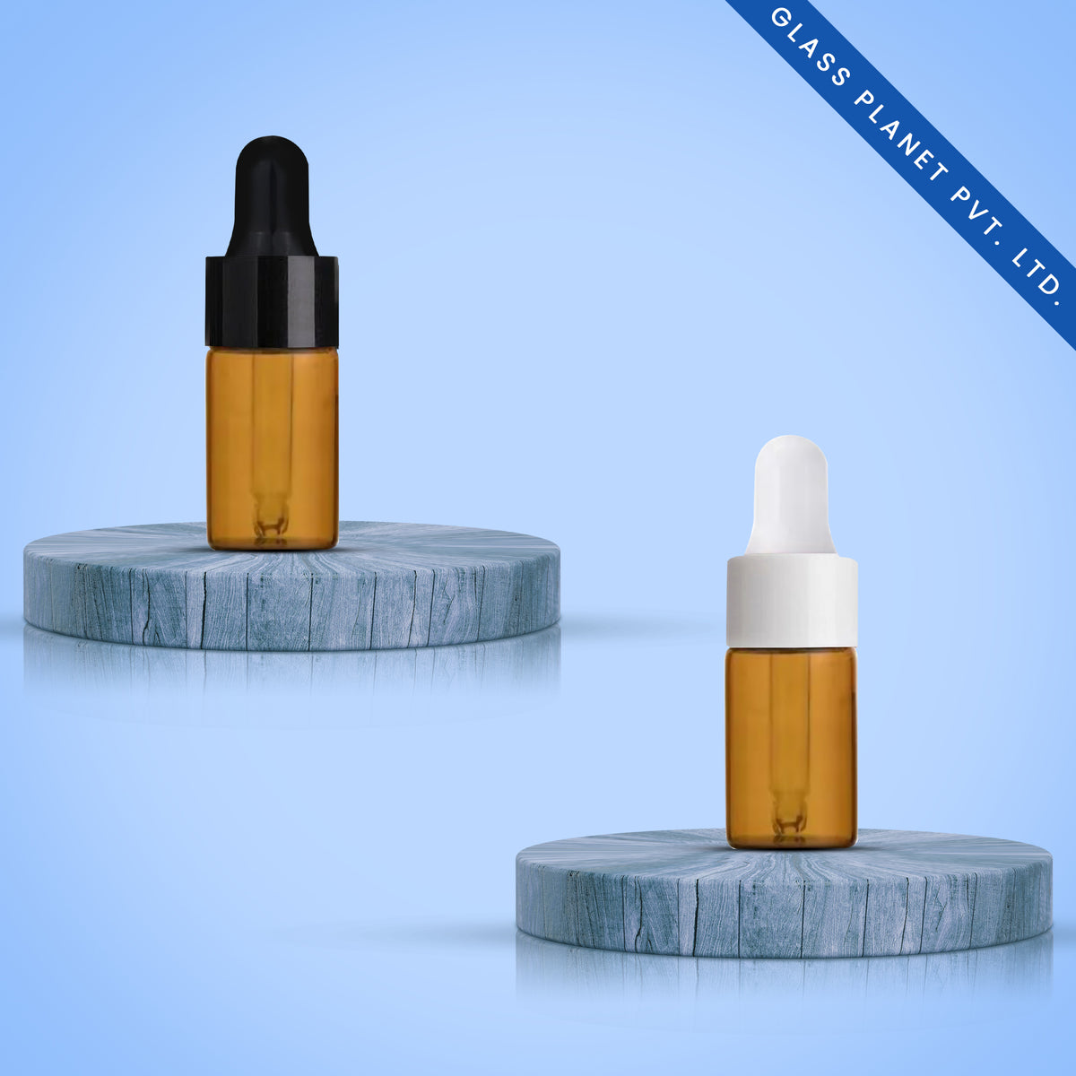 10ML Amber Borosilicate Glass Bottle with Black and White Glossy Dropper