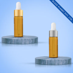 15ML Amber Borosilicate glass Bottle Golden Matt or Silver Matt Dropper