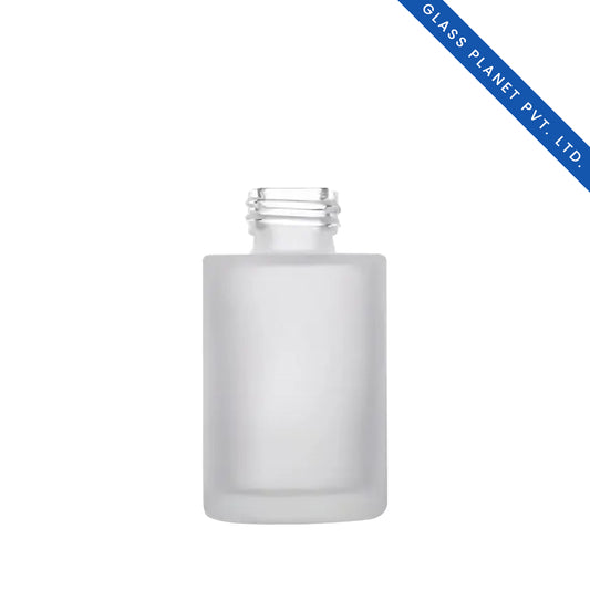 30 ml Clear Frosted Flat Shoulder Glass Bottle With 20mm Neck