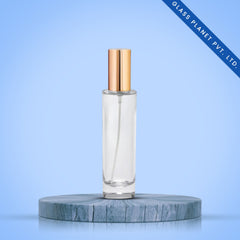 30 Ml Tall Perfume Glass Bottle + Golden Pump + Golden Cap + Crimping Tool