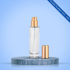30 Ml Tall Perfume Glass Bottle + Golden Pump + Golden Cap + Crimping Tool
