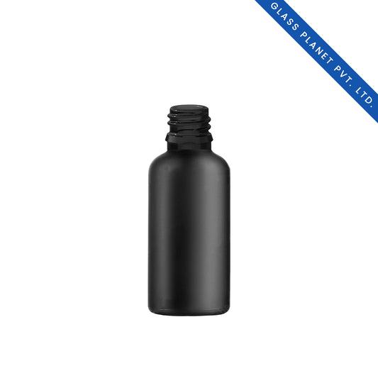 30 ml Black Matt Glass Bottle with 18mm Neck