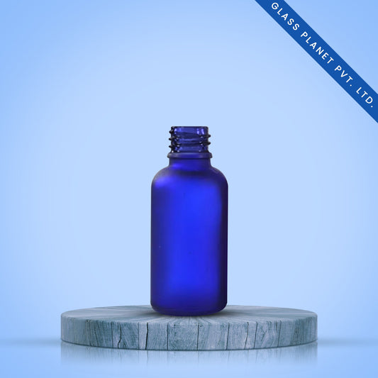 30ml Blue Frosted Glass Bottle with 18mm Neck
