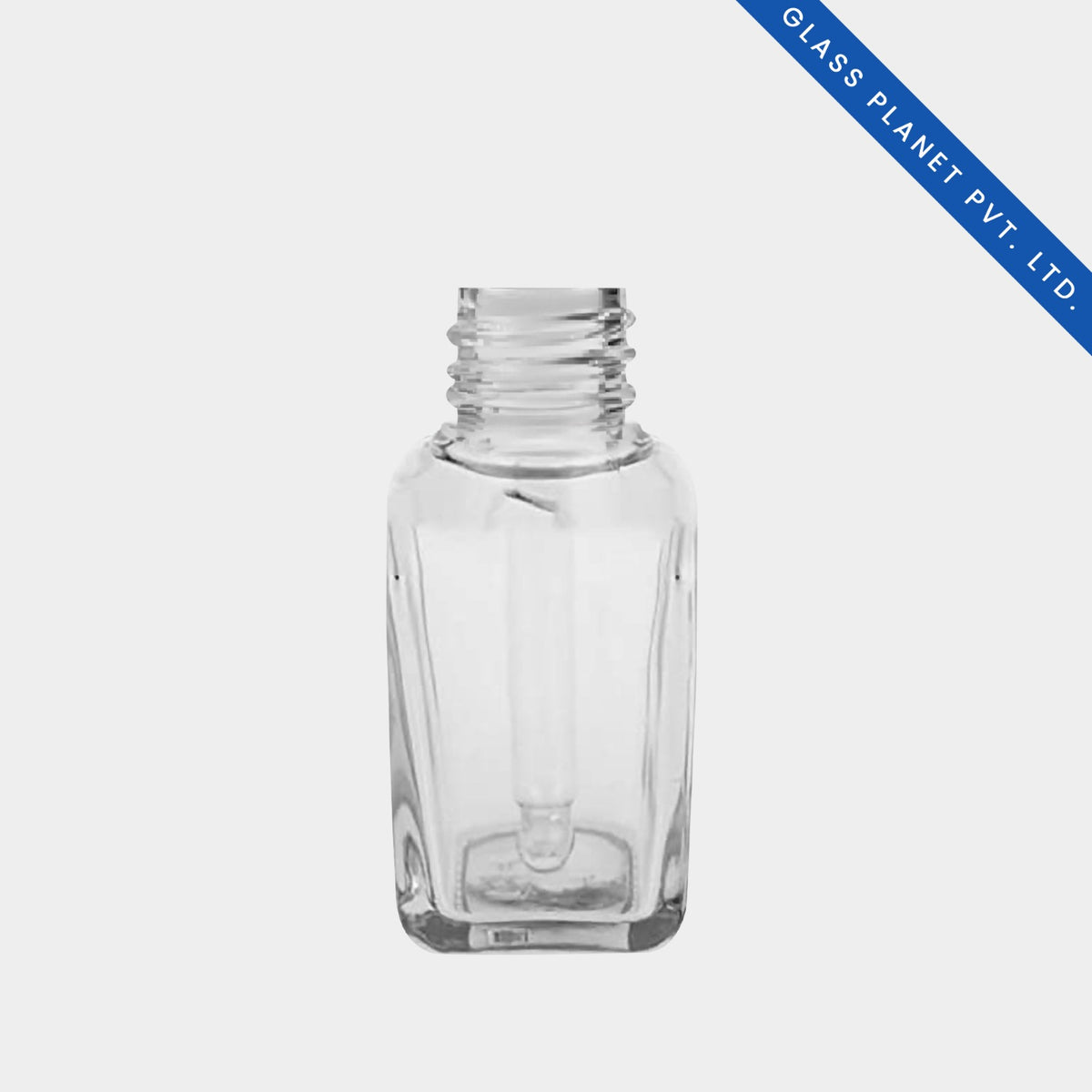20 ml Clear Square Glass Bottle With 18mm Neck