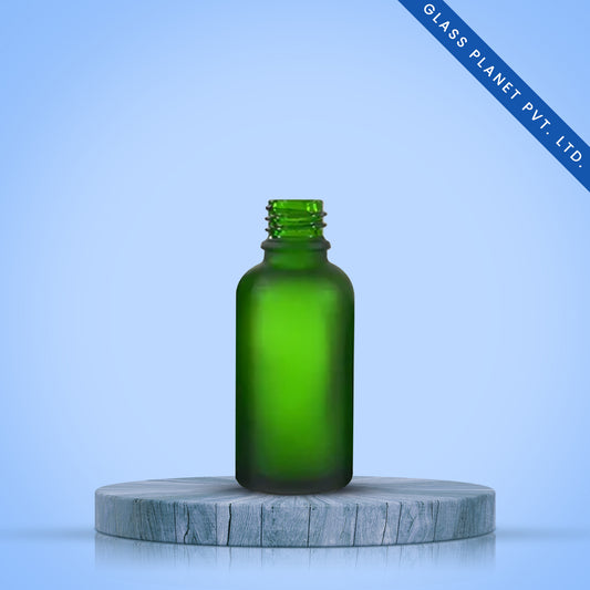 30ml Green Frosted Glass Bottle with 18mm Neck