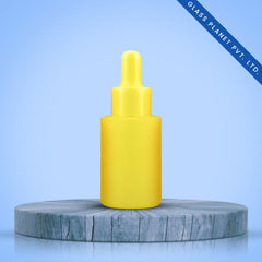 30 Ml Yellow Coated Flat Shoulder Glass Bottle with yellow Dropper 20mm