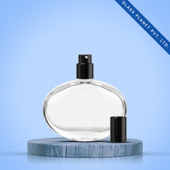 50 ml April Perfume Glass Bottle + Black Pump + Black Plastic Cap + Crimping Tool