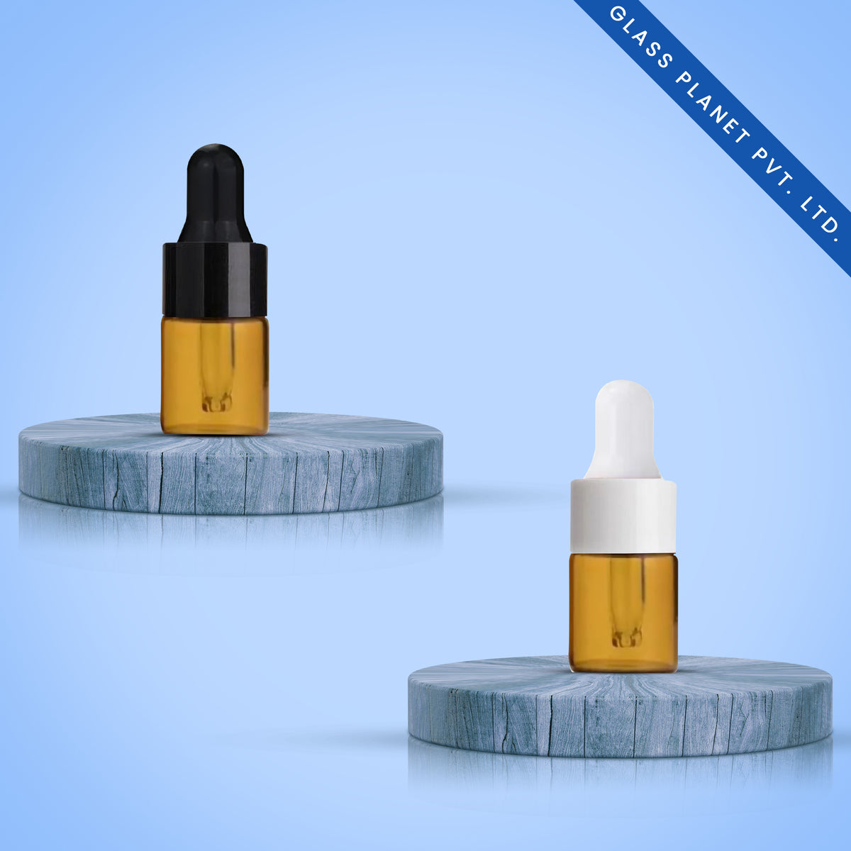 5ML Amber Borosilicate Glass Bottle with Black and White Glossy Dropper