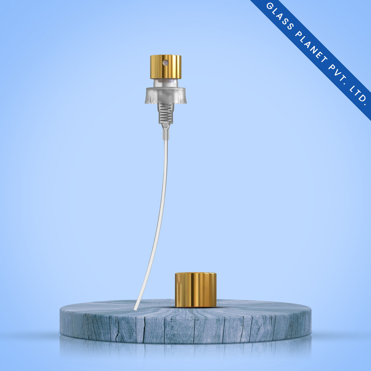 Golden Crimp Pump for Perfume Bottles – 15mm Neck