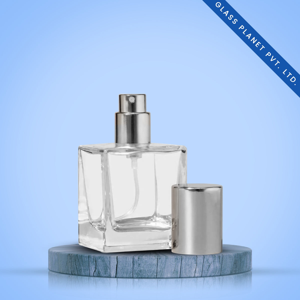 50 ml Hamar Perfume Glass Bottle + Silver Crimp Pump + Silver Cap + Crimping Tool