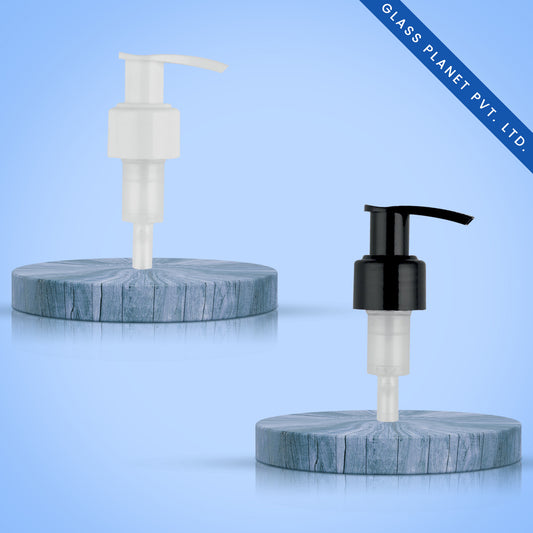 24mm Lotion Pump Black and White for Plastic Bottles