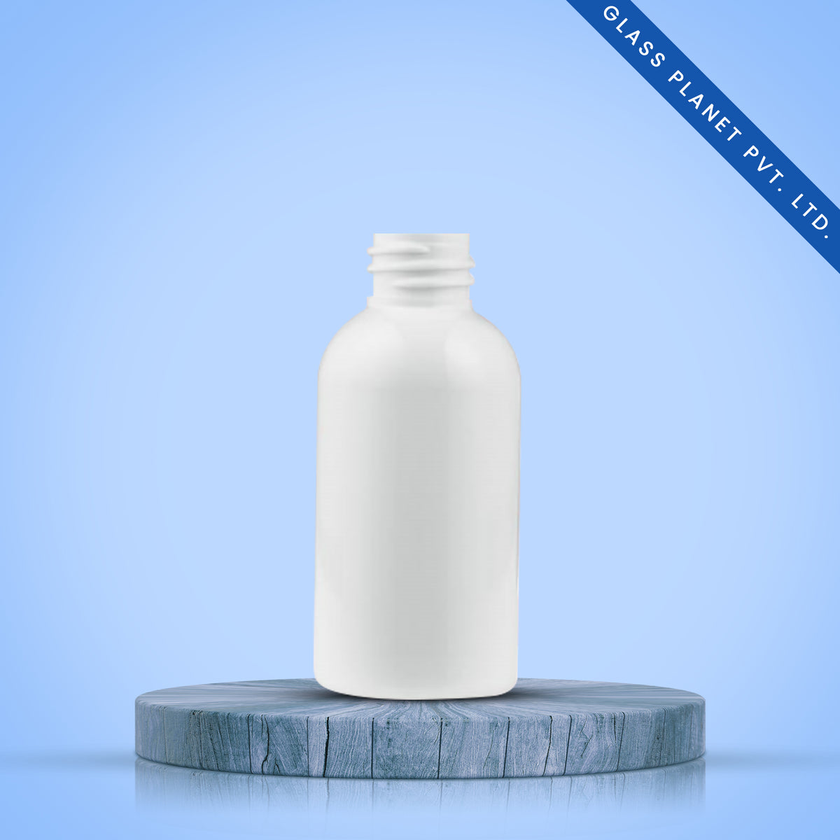 100ML Boston Milky White Plastic Bottle 24mm