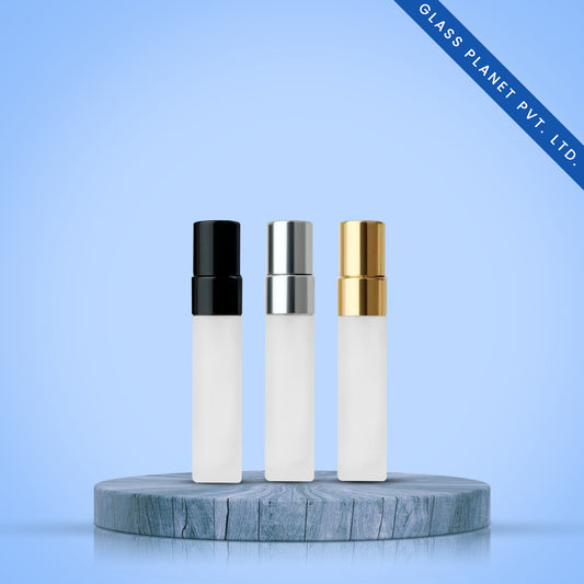 10ml Mini Perfume Frosted Glass Bottles with Aluminium Mist Pump