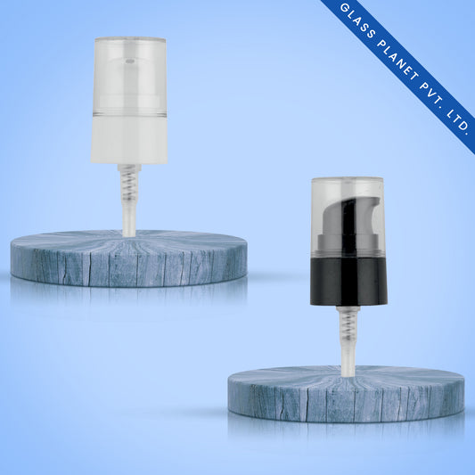 20mm Premium Z Cream Pump Black and White with Acrylic Over Cap